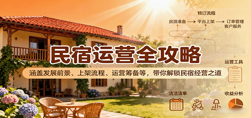 民宿运营全攻略:涵盖发展前景、上架流程、运营筹备等,带你解锁民宿经营之道-赛德副业库
