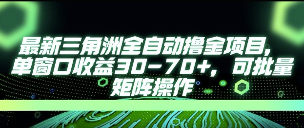 最新AI全自动游戏撸金项目，单窗口收益30-70+，可批量操作【揭秘】-赛德副业库
