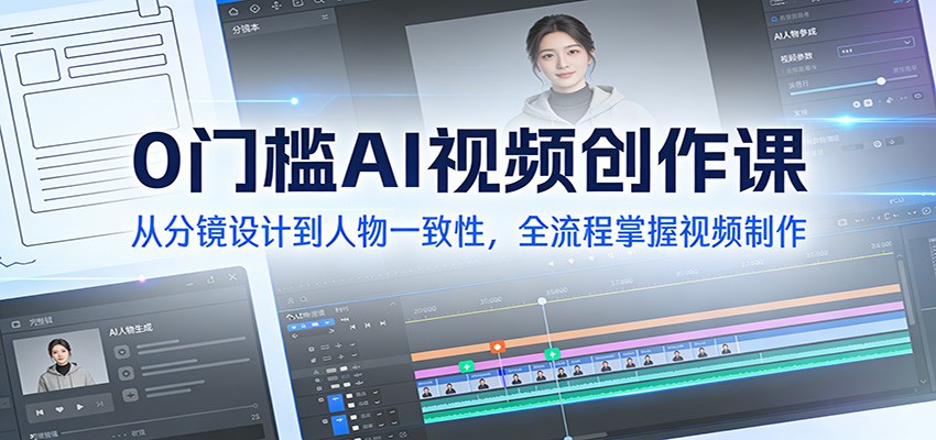 0门槛AI视频创作课：从分镜设计到人物一致性，全流程掌握视频制作-赛德副业库