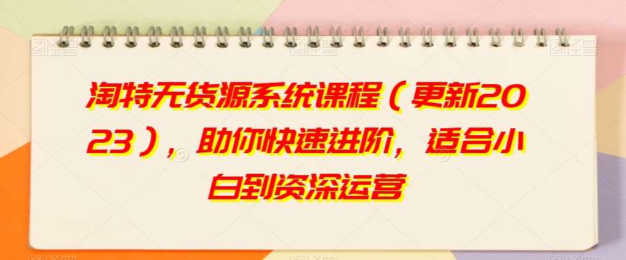 淘特无货源系统课程（更新2023），助你快速进阶，适合小白到资深运营-赛德副业库