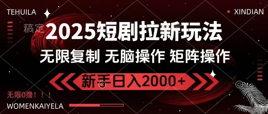 （14429期）2025短剧拉新玩法，无需注册登录，无限0撸，无脑批量操作日入2000+-赛德副业库