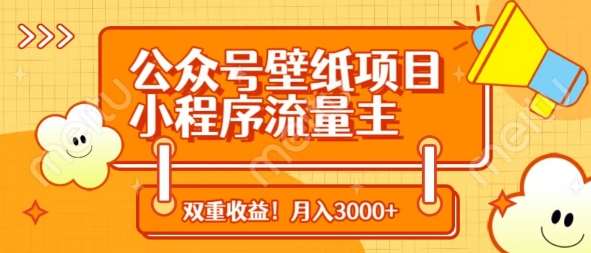 公众号壁纸项目,小程序流量主双收益,月入3000+-赛德副业库
