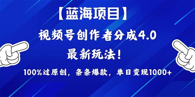 （9777期）2024蓝海项目视频号，最新方法， 100%过原创，条条爆款，单日变现1K+，…-赛德副业库