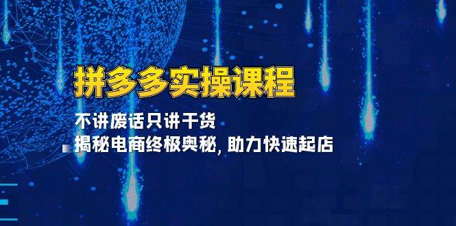 （13577期）拼多多实操课程：不讲废话只讲干货, 揭秘电商终极奥秘,助力快速起店-赛德副业库