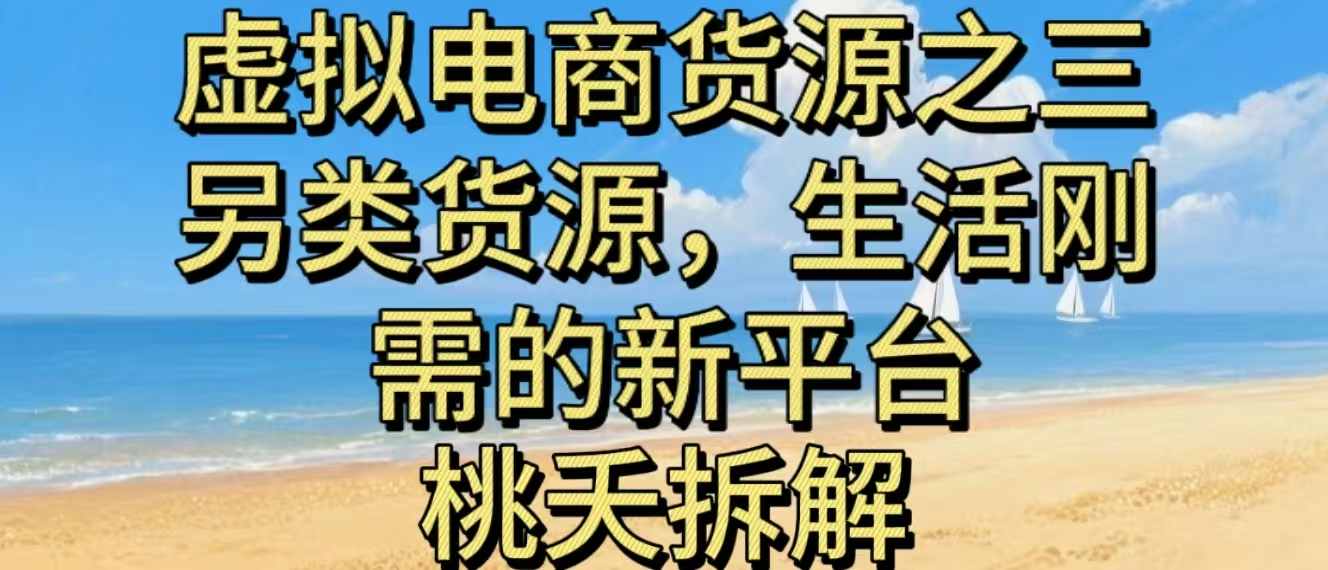 虚拟电商之三另类的货源,生活刚需的新平台-赛德副业库