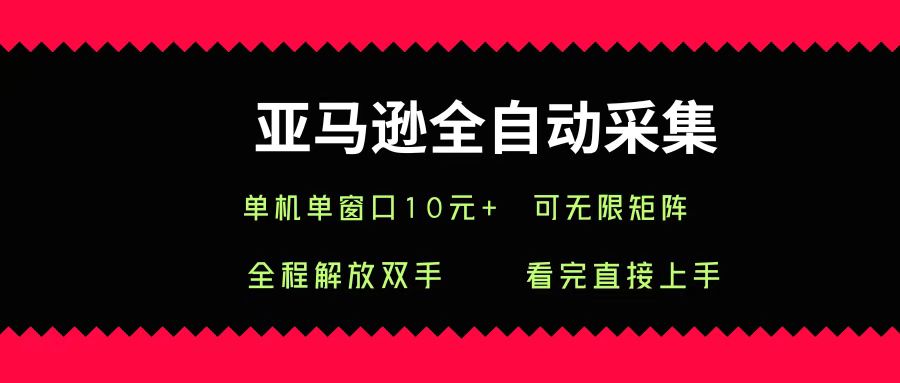 亚马逊全自动采集，单机单窗口一天10+，可无限矩阵去做-赛德副业库