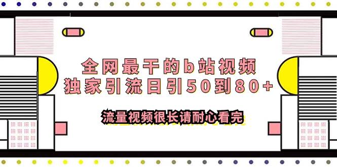 （7858期）全网最干的b站视频独家引流日引50到80+流量视频很长请耐心看完-赛德副业库