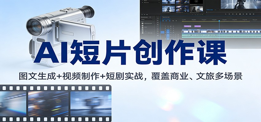 AI短片创作课:图文生成+ 视频制作+短剧实战,覆盖商业、 文旅多场景-赛德副业库