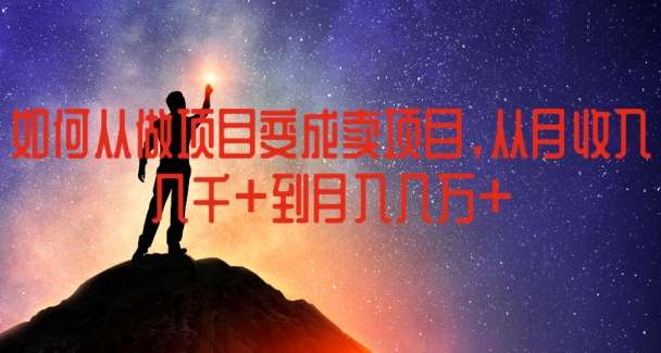 如何从做项目变成卖项目，从月收入几千到月入几万【揭秘】-赛德副业库