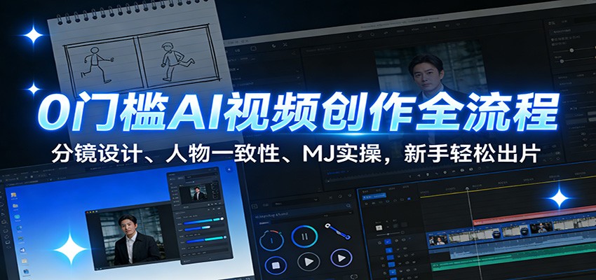0门槛AI视频创作全流程：分镜设计、人物一致性、MJ实操，新手轻松出片-赛德副业库
