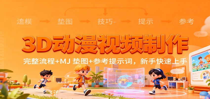 3D动漫视频制作,完整流程+MJ 垫图+参考提示词,新手快速上手-赛德副业库