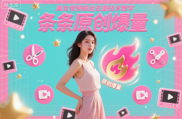 美女视频搬运去重技术教学,条条原创爆量-赛德副业库