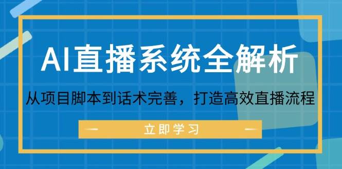 AI直播系统全解析：从项目脚本到话术完善，打造高效直播流程-赛德副业库