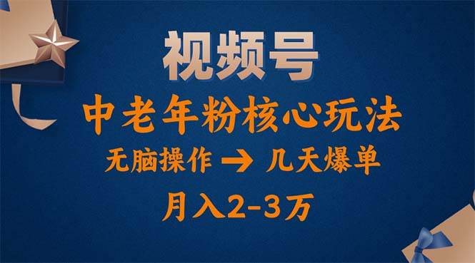 （11288期）视频号火爆玩法，高端中老年粉核心打法，无脑操作，一天十分钟，月入两万-赛德副业库