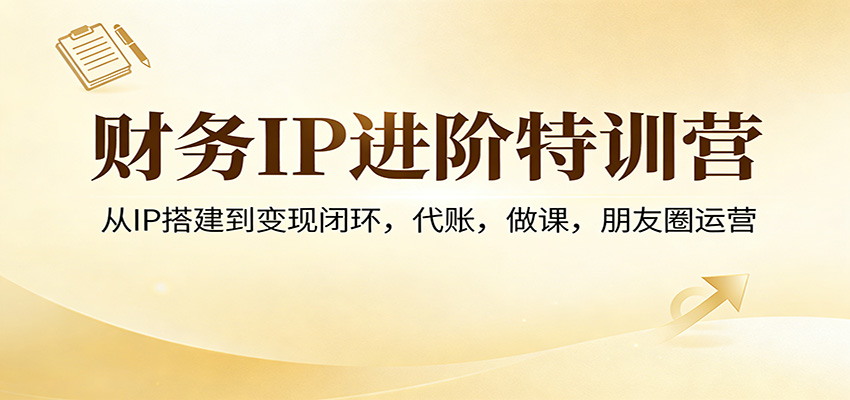 财务IP进阶特训营：从IP搭建到变现闭环，代账，做课，朋友圈运营-赛德副业库