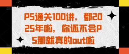PS通关100讲,都2025年啦,你还不会PS那就真的out啦-赛德副业库