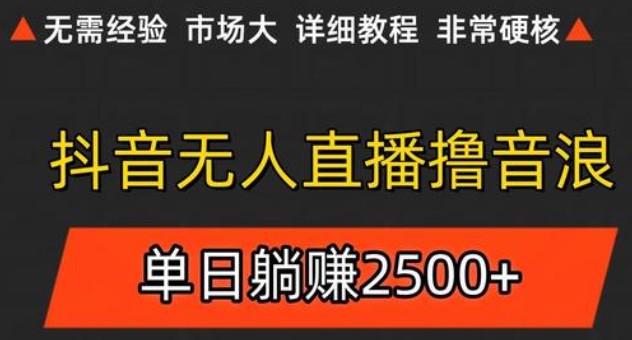 抖音无人直播6.0 简单无脑可矩阵 每天两小时轻松躺赚500+-赛德副业库