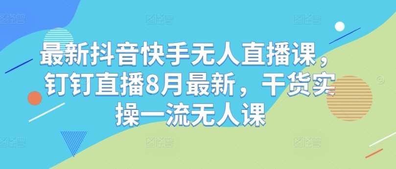 最新抖音快手无人直播课，钉钉直播8月最新，干货实操一流无人课-赛德副业库