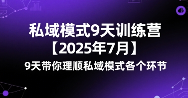 私域模式9天训练营【2025年7月】9天带你理顺私域模式各个环节-赛德副业库