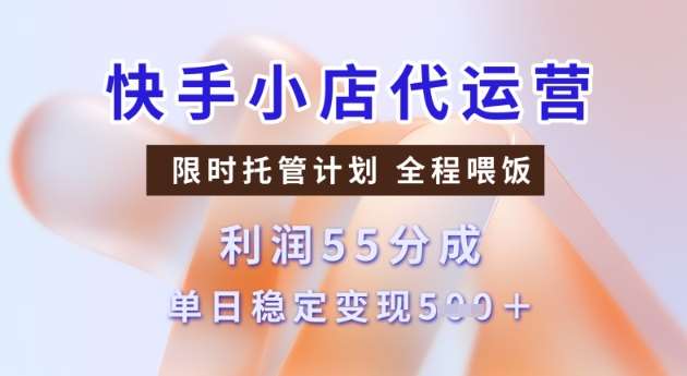 快手小店代运营3.0，模式新升级，收益55分，稳定单日5张【揭秘】-赛德副业库