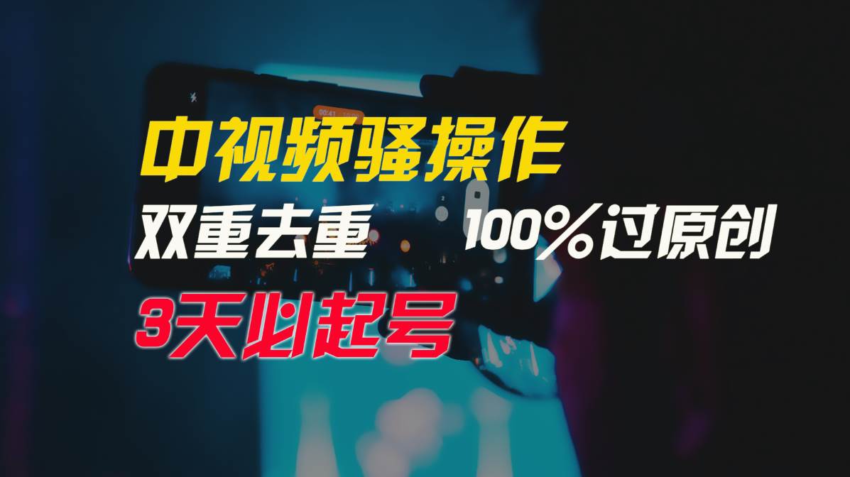 中视频骚操作，双重去重100%过原创，3天比必起号，简单无脑，月入3W+-赛德副业库