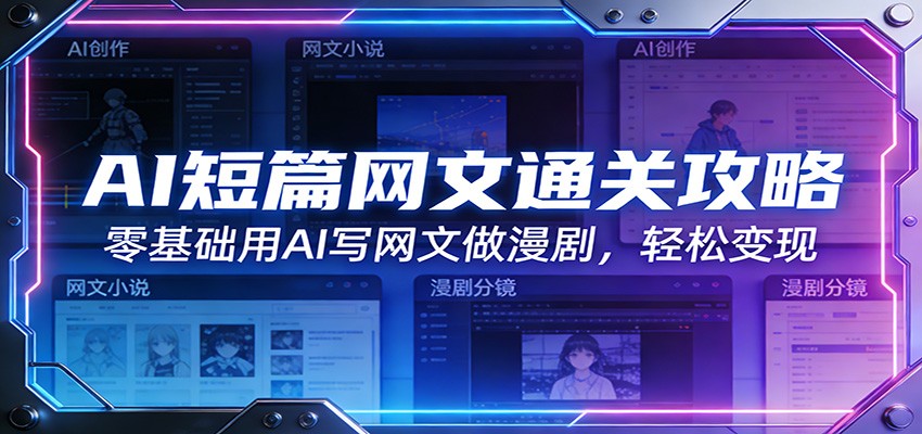 AI短篇网文通关攻略:零基础用AI写网文做漫剧,轻松变现-赛德副业库