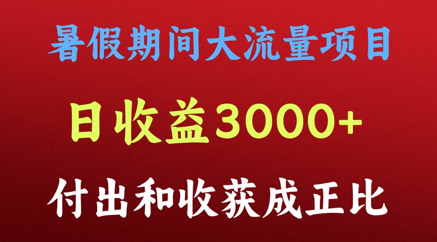 一天收益3000+,暑假期间, 这个项目才是真火-赛德副业库