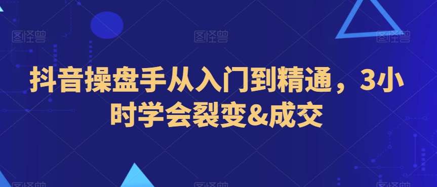 抖音操盘手从入门到精通，3小时学会裂变&成交-赛德副业库