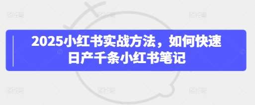 2025小红书实战方法,如何快速日产千条小红书笔记-赛德副业库