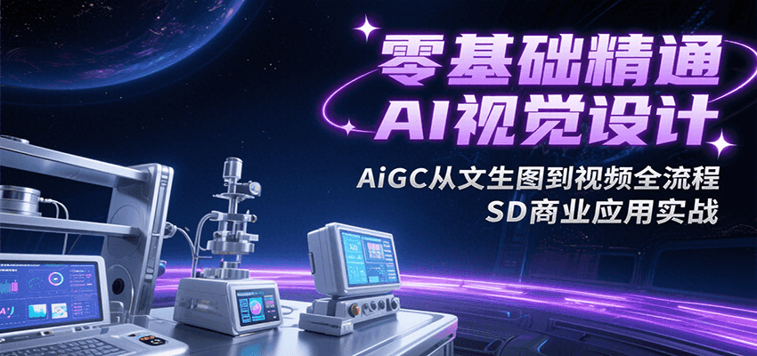 零基础精通AI视觉设计,AiGC从文生图到视频全流程,SD商业应用实战-赛德副业库