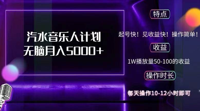 （12429期）抖音汽水音乐人计划无脑月入5000+-赛德副业库