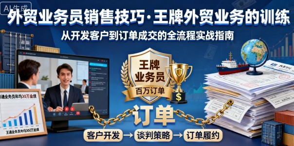 外贸业务员销售技巧，王牌外贸业务的训练-赛德副业库