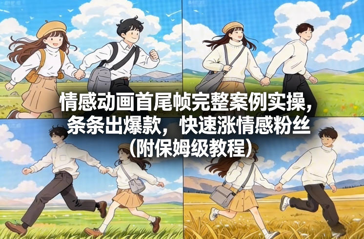 情感动画首尾帧完整案例实操,条条出爆款,快速涨情感粉丝(附保姆级教程)-赛德副业库