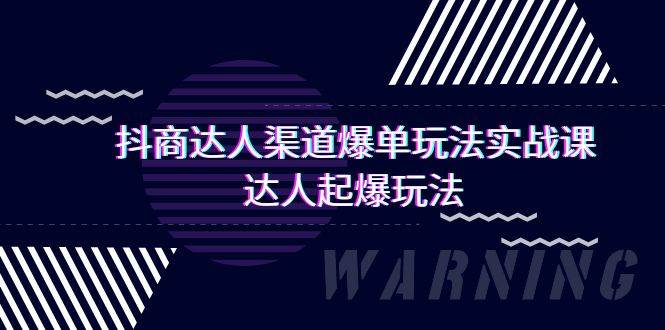 (9500期)抖商达人-渠道爆单玩法实操课,达人起爆玩法(29节课)-赛德副业库