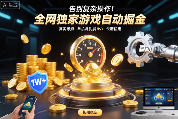 告别复杂操作！全网独家游戏自动掘金，真实可测，单机月利润1W+，长期稳定【揭秘】-赛德副业库