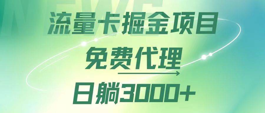 (12321期)流量卡掘金代理,日躺赚3000+,变现暴力,多种推广途径-赛德副业库