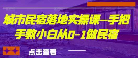 城市民宿落地实操课—手把手教小白从0-1做民宿-赛德副业库