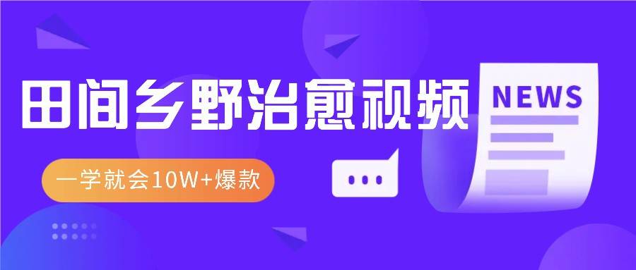 一学就会,1分钟教会你,10W+爆款田间乡野治愈视频(附提示词技巧)-赛德副业库