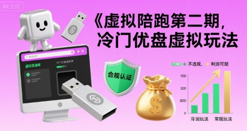 虚拟陪跑第二期,冷门优盘虚拟玩法,不违规,利润可观-赛德副业库