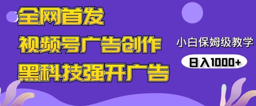 全网首发蝴蝶号广告创作，用AI做视频，黑科技强开广告，小白跟着做，日入1000+【揭秘】-赛德副业库