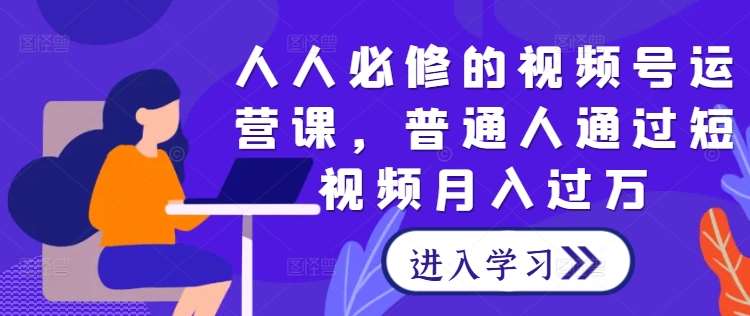 人人必修的视频号运营课，普通人通过短视频月入过万-赛德副业库