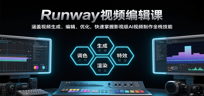 Runway视频编辑课，涵盖视频生成、编辑、优化，快速掌握影视级AI视频制作全栈技能-赛德副业库