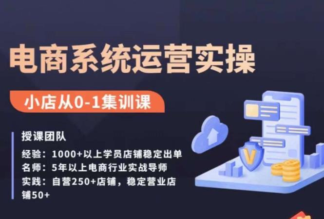 抖店精细化运营全案课，抖音​小店从0-1集训营，电商系统运营实操课-赛德副业库