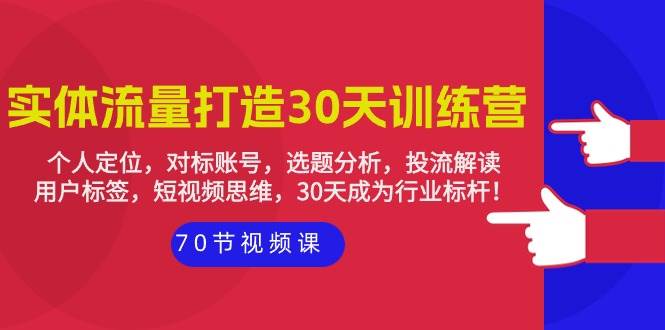 （9782期）实体-流量打造-30天训练营：个人定位，对标账号，选题分析，投流解读-70节-赛德副业库