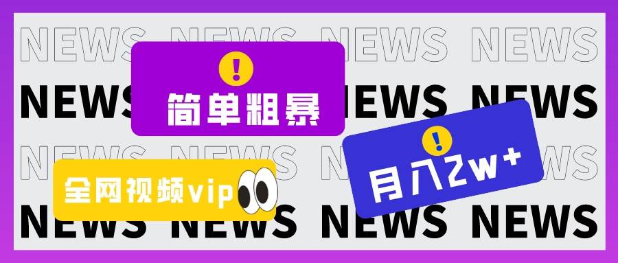 简单粗暴零成本,高回报,全网视频VIP掘金项目,月入2万+-赛德副业库