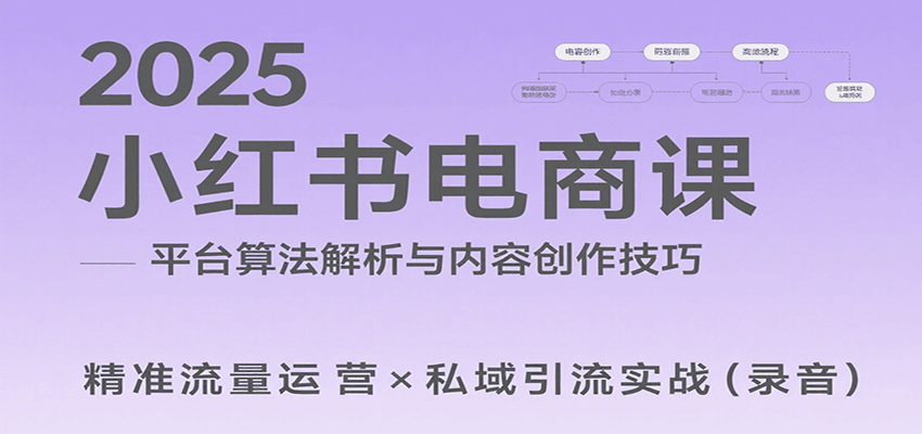 2025小红书电商课：解析算法，创作高转化内容，助力卖家获取流量实现变现（录音）-赛德副业库