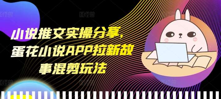 小说推文实操分享,蛋花小说APP拉新故事混剪玩法-赛德副业库