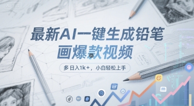 最新AI一键生成铅笔画爆款视频，多平台分发，日 入1k+，小白轻松上手【揭秘】-赛德副业库