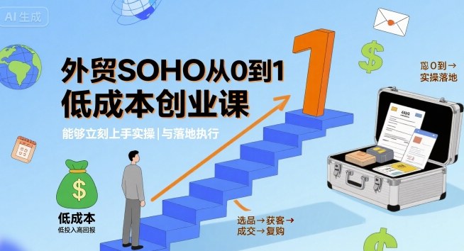 外贸SOHO从0到1低成本创业课,能够立刻上手实操与落地执行-赛德副业库