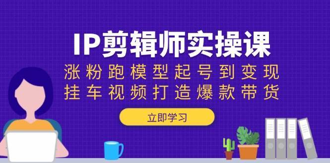 IP剪辑师实操课：涨粉跑模型起号到变现，挂车视频打造爆款带货-赛德副业库